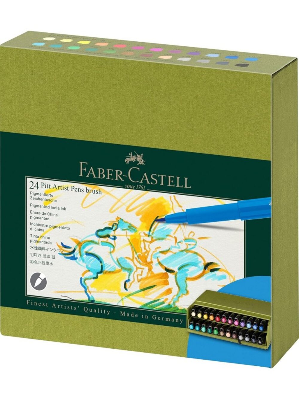 Faber-Castell Art & Graphic Pitt Artist Pen Brush India Ink Pen, Multicoloured